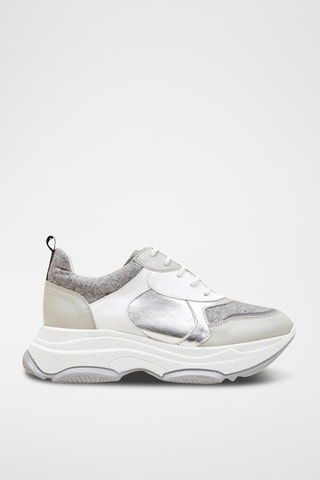 Sneakers com plataforma em couro Vivla - Branco