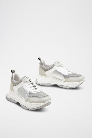 Sneakers com plataforma em couro Vivla - Branco