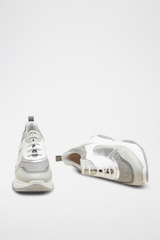 Sneakers com plataforma em couro Vivla - Branco