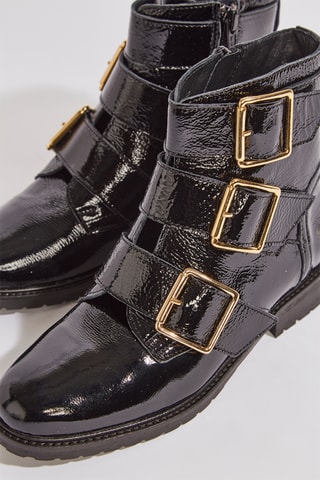 Botins em couro envernizado Vollina - Preto