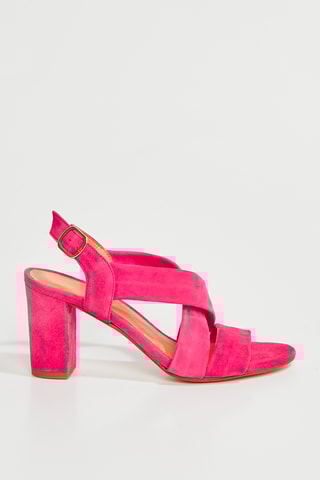 Sandálias de salto em nobuck Vuko - Fúcsia