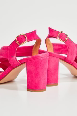 Sandálias de salto em nobuck Vuko - Fúcsia