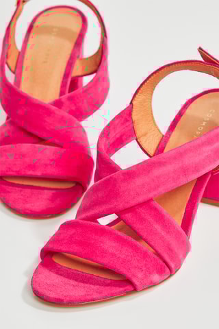 Sandálias de salto em nobuck Vuko - Fúcsia