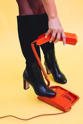 Botas em couro Zahira - Preto