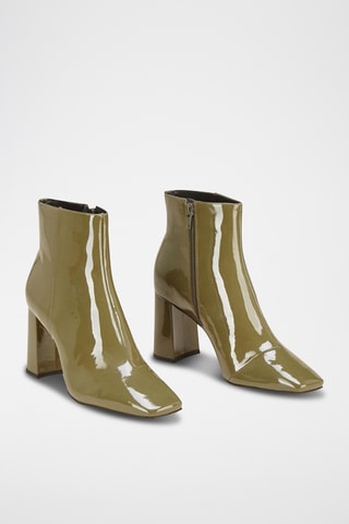 Botins em couro envernizado Zana - Caqui