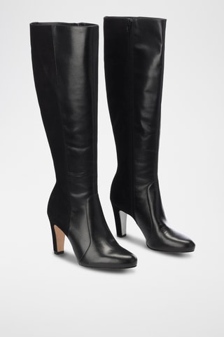 Botas em couro Zanelle - Preto