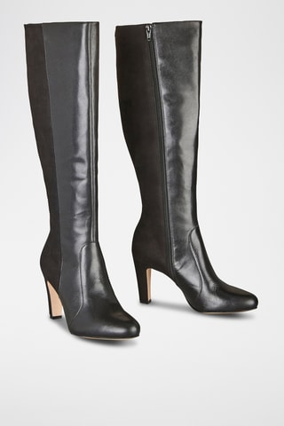 Botas em couro Zanelle - Preto