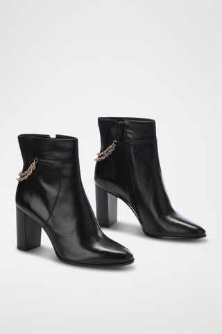 Botins em couro Zavara - Preto