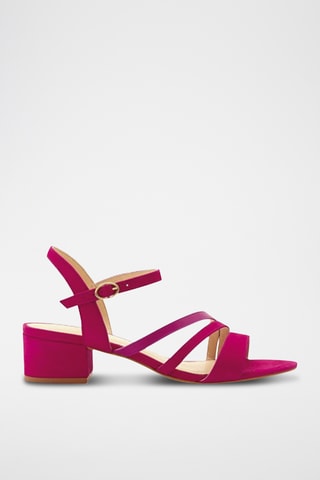 Sandales à talons en cuir Zedi - Fuchsia
