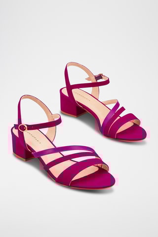 Sandales à talons en cuir Zedi - Fuchsia