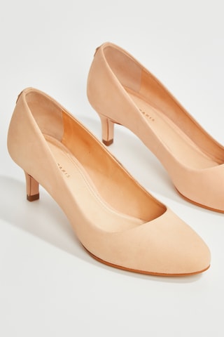 Sapatos de salto em nobuck Zelie - Nude