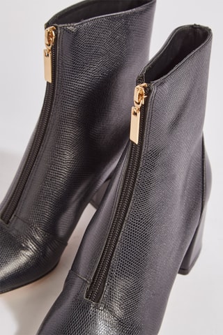 Botins em couro Zelina - Preto