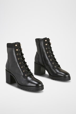Botins em couro Zelmire - Preto