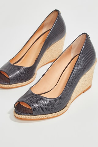 Sapatos de salto em couro Zenia - Preto