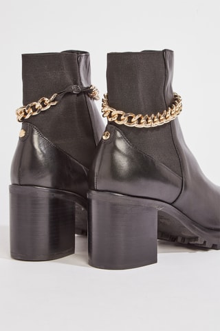 Botins Chelsea em couro Zephora - Preto