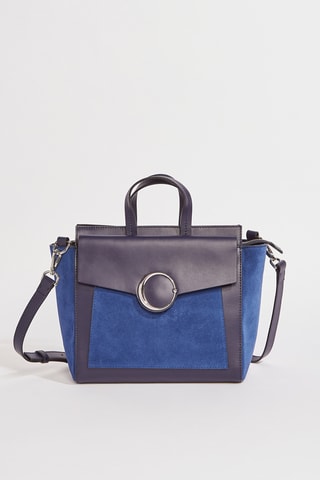 Mala em couro Laya - Azul-escuro