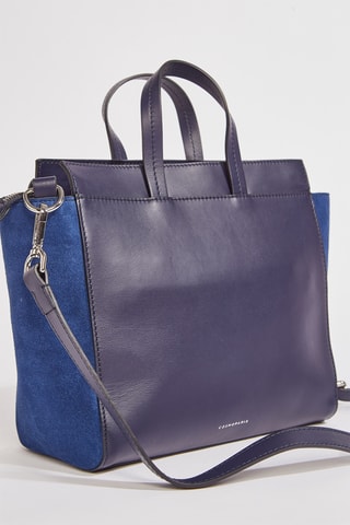 Mala em couro Laya - Azul-escuro