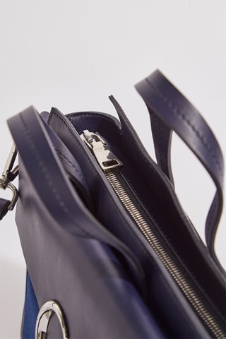 Mala em couro Laya - Azul-escuro