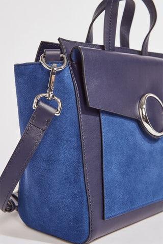 Mala em couro Laya - Azul-escuro