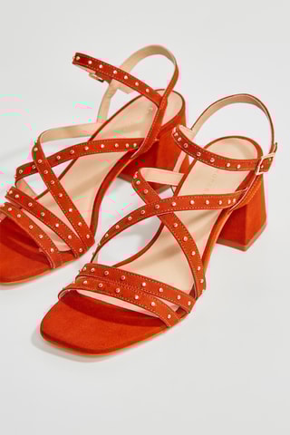 Sandálias de salto em nobuck Zoeli - Laranja