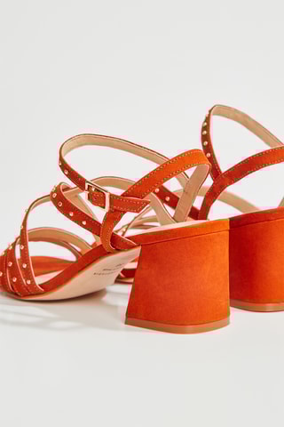 Sandálias de salto em nobuck Zoeli - Laranja