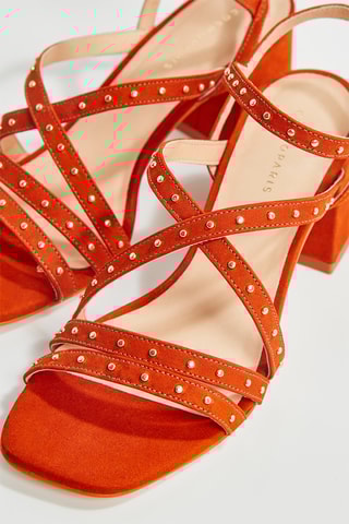 Sandálias de salto em nobuck Zoeli - Laranja