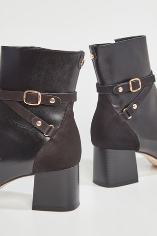 Botins em couro Zolana - Preto