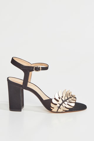 Sandálias de salto em couro Zoran - Preto