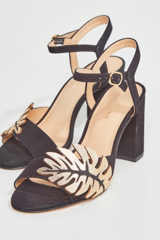 Sandálias de salto em couro Zoran - Preto