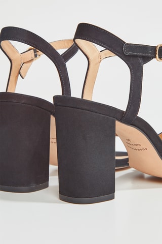 Sandálias de salto em couro Zoran - Preto