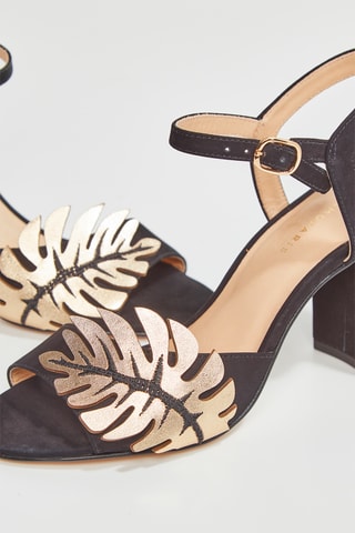 Sandálias de salto em couro Zoran - Preto