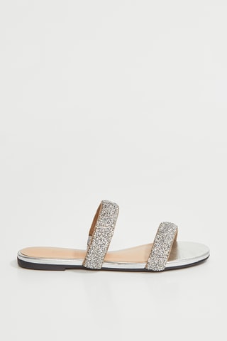 Mules de couro Abbyni - Prateado