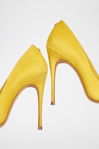 Sapatos de salto em nobuck Aelia - Amarelo