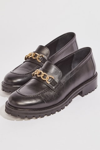 Mocassins em couro Emeli - Preto