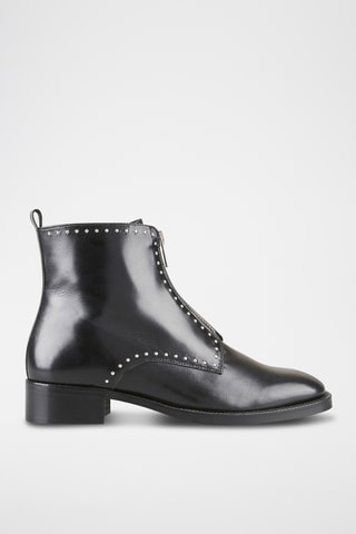 Botins em couro Erome - Preto