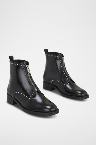 Botins em couro Erome - Preto