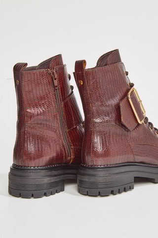 Botins em couro Fabina - Castanho