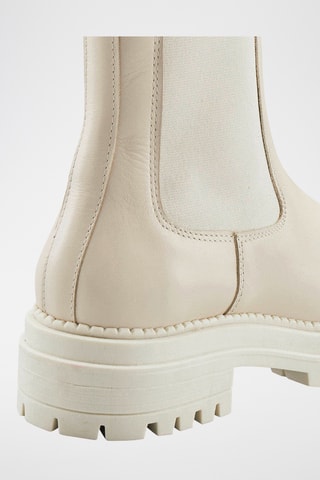 Botins Chelsea em couro Felici - Creme