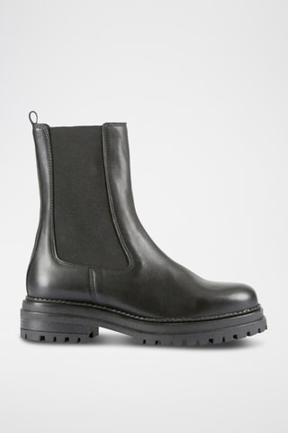 Botins Chelsea em couro Felici - Preto