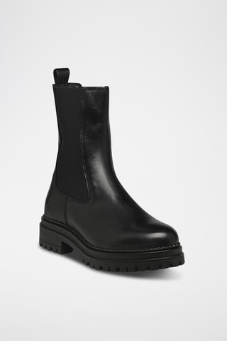 Botins Chelsea em couro Felici - Preto