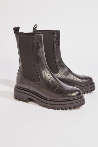 Botins Chelsea em couro Felici2 - Preto