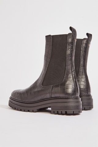 Botins Chelsea em couro Felici2 - Preto