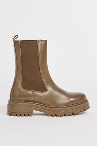 Botins Chelsea em couro Felici - Caqui