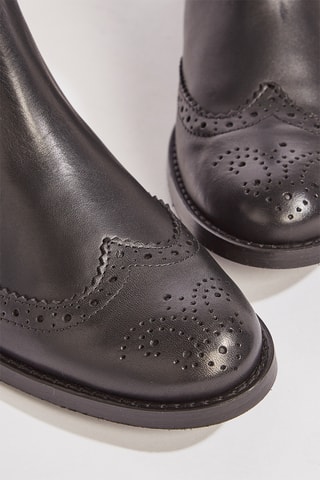 Botins Chelsea em couro Florencia - Preto