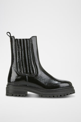 Botins em couro envernizado Freja - Preto