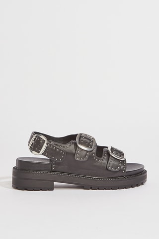 Sandálias com plataforma em couro Haliza - Preto