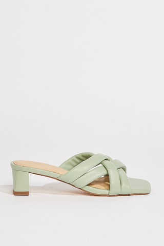 Mules à talons en cuir de chèvre Humi - Vert