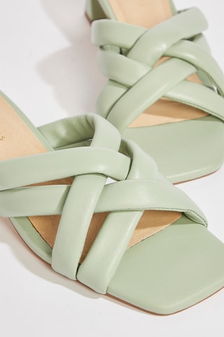 Mules à talons en cuir de chèvre Humi - Vert