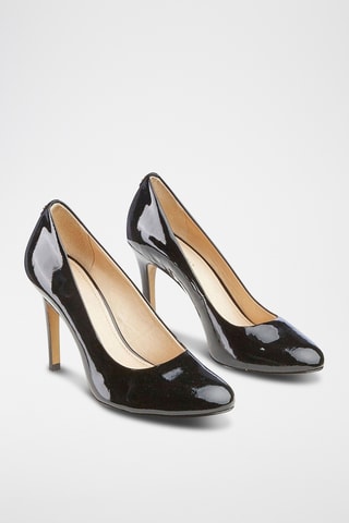 Sapatos de salto em couro envernizado Jelissa - Preto
