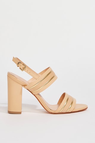 Sandálias de salto em couro Kajinude - Nude